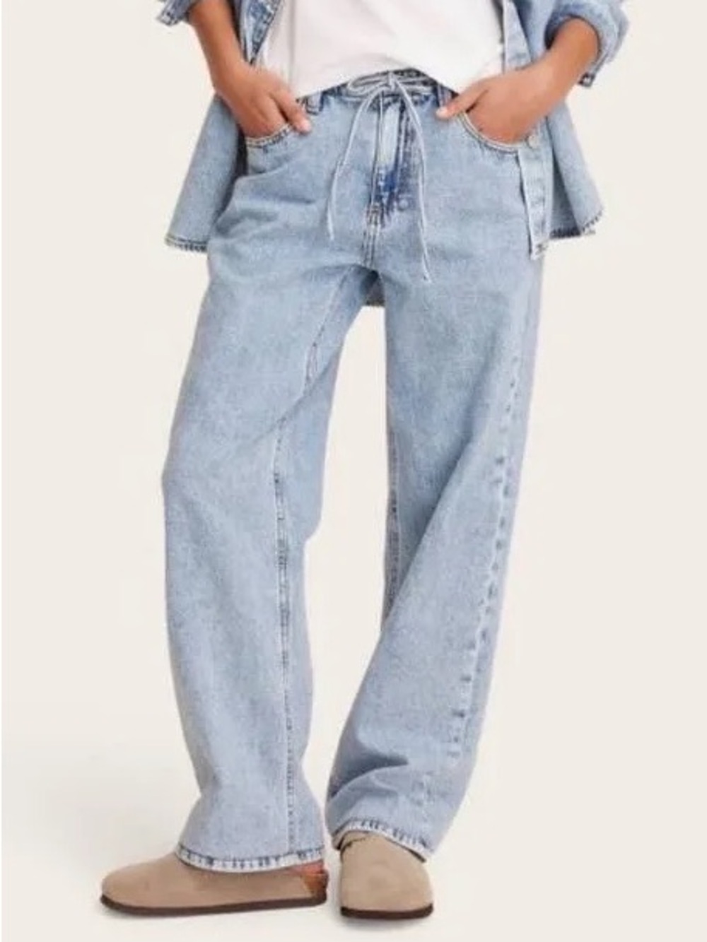 Parker x Target Wide Leg Jeans Light Wash